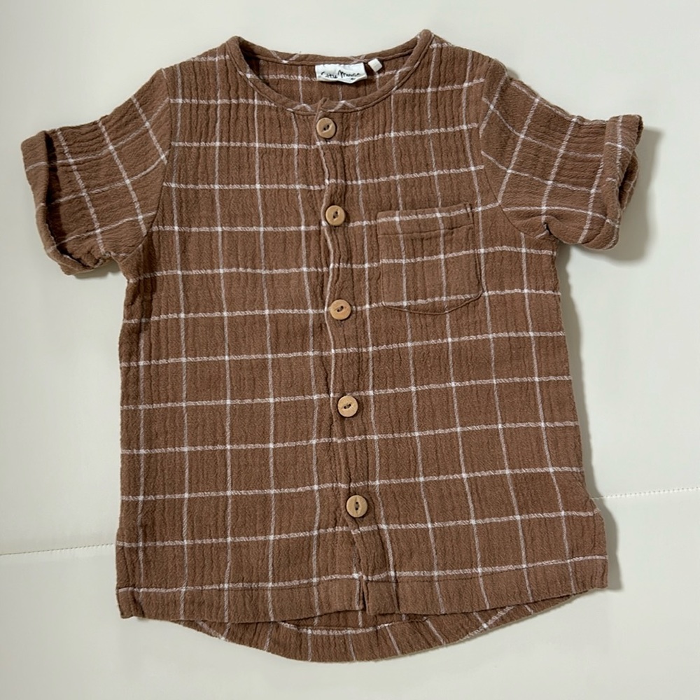 City Mouse Studio Button Down Short Sleeve Shirt- Windowpane